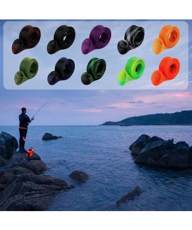 12Pcs Rod Sock Fishing Rod Sleeve Set - Braided Mesh Rod Protector for Casting or Spinning Rods | Ideal for Sea Fishing Rods - Buy Online on GoSupps.com