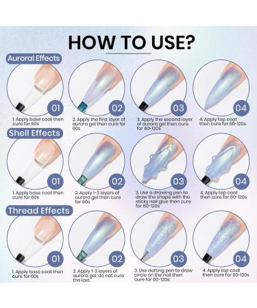 Supwee Pearl Gel Nail Polish 6 Colors Glitter Thread Shimmer Mermaid Gel Polish Kit Soak Off UV LED Shiny Pearlescent Shell Effect Nail Art Manicure 165 - Buy Online on GoSupps.com