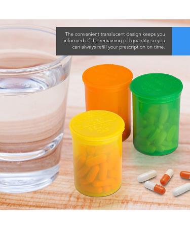 10 Pack Airtight 30 Dram Empty Pill Bottles with Caps - Multi Use Prescription Medicine Container for Herbs, Candy, Crafts - Transparent Multi Color - Buy Online on GoSupps.com