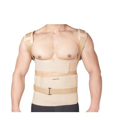 Wonder Care Posture Corrector Brace for Scoliosis & Kyphosis - Lower Back Pain Relief Belt for Men & Women - XXL 2X-Large Beige - Buy Online on GoSupps.com