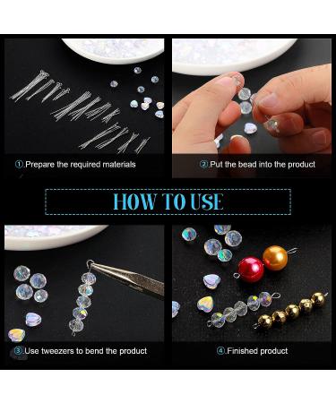 1000-Piece Stainless Steel Eye Pins for DIY Jewelry Making - Silver Color, 20/30/40/50mm Sizes - Buy Online on GoSupps.com