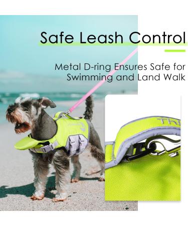 ThinkPet Dog Life Jacket - Adjustable Reflective & Buoyant - XL Green - Safe Swimming for Your Pet - Buy Online on GoSupps.com