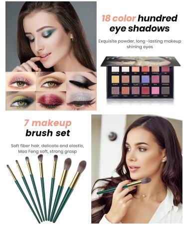 YKEILD 18-Color Makeup Kit for Women: Eyeshadow, Lipstick, Primer, Brush, Mascara, Eyeliner - Perfect Gift Set for Women, Girls, & Teens - Buy Online on GoSupps.com