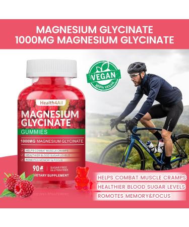 Magnesium Glycinate Gummies 1000mg High Absorption Sugar Free Magnesium Potassium Supplement for Relaxation Stress Relief and Sleep Support for Adults & Kids - 90 Raspberry Gummies Raspberry 90 Count (Pack of 1) - Buy Online on GoSupps.com