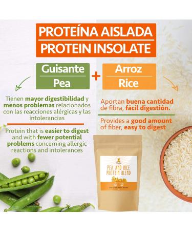 Snadi - Vegan Protein Isolated from Peas and Rice | 1kg | 100% Pure | High Protein Content | Gluten Free | Easy to Digest | No Additives | Food Supplement | Vegetable Protein Powder - Buy Online on GoSupps.com