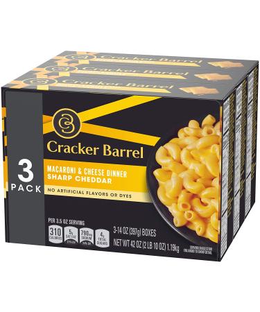 Cracker Barrel Sharp Cheddar Mac & Cheese Dinner - 3 Pack, 14 oz Boxes - Buy Online on GoSupps.com