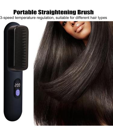 Hair Straightener Brush - Portable USB Charging Styling Comb for Frizz-Free Hair - International Shipping Available - Buy Online on GoSupps.com