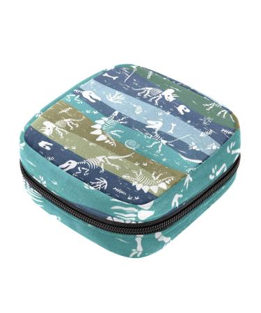 Guantierendiy Dinosaur Fossil Pattern Sanitary Napkin Storage Bag Large Capacity Menstrual Cup Pouch Girls Travel Portable Small Makeup Sanitary Pads Organizer Color 7