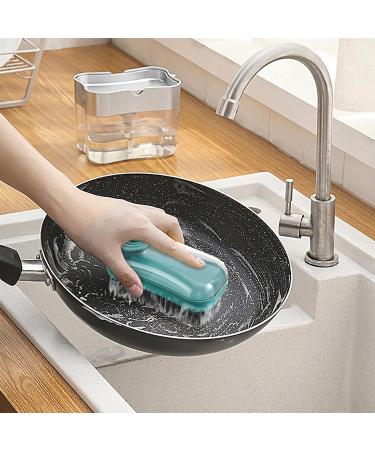 Shakven Soap Dispenser Brush | Safe Dishwashing Brush - Kitchen Scrubber Brush Multifunctional Dishwashing Brush Shoe Brushes for Clothes Dishes Red - Buy Online on GoSupps.com