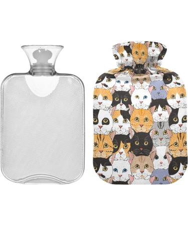 Cute Cats Heat Bottle - 1L Pain Relief Hot Water Bag for Muscle Injuries | International Shipping - Buy Online on GoSupps.com