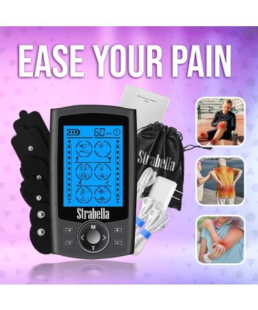 24 Modes TENS Muscle Stimulator - Back Pain Relief & Electronic Pulse Massager with 4 Pairs of Pads - Nerve Pain Therapy - Buy Online on GoSupps.com