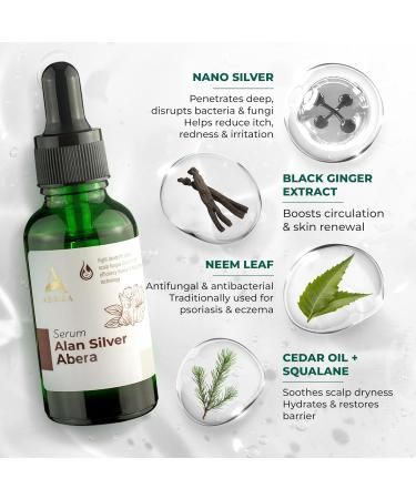 ABERA Alan Silver Serum Botanical Hydrating Serum for Dry & Sensitive Skin Nourishes & Moisturizes with Black Ginger Cedar Oil & Neem Lightweight Formula for All Skin Types 1 Box - Buy Online on GoSupps.com