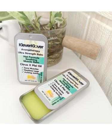 Joint & Muscle Slide-Top Tin Balm - 100% Natural Muscle Relief for Back Neck Hands & Feet - Soothing Comfort After Workouts & Yoga - Sore Muscle Rub with Plai Oil & Citrus - Buy Online on GoSupps.com