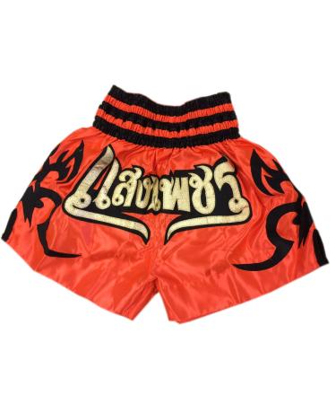 Woldorf USA Boxing Muay Thai Shorts in Satin Orange with Gold Letters XX-Large
