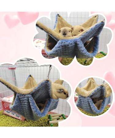 Yanmucy Rat Hammock Double-Layer Fleece Guinea Pig Hammock House Warm Soft Rat Hammocks for Cage Accessories Ferrets Hideout Ferret Hamster Hammock for Small Animal Playing Sleeping (blue) - Buy Online on GoSupps.com