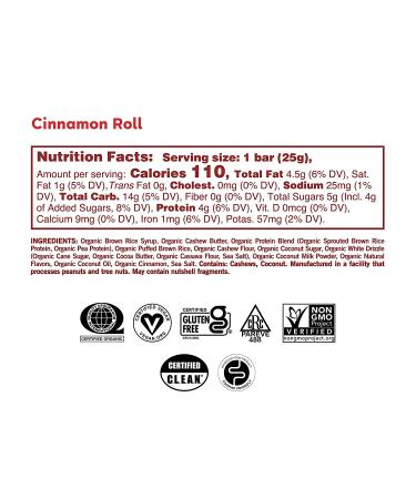 GoMacro Kids MacroBar Organic Vegan Snack Bars - Cinnamon Roll (7 Count - 0.9 oz Bars) - Buy Online on GoSupps.com