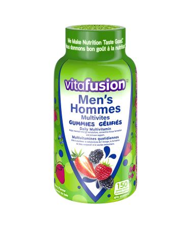 Vitafusion Men's Multivites Gummies Daily Multivitamin Healthy metabolism 1 Immune support 2 Connective tissue formation 3 150 Count (2.5-month supply).