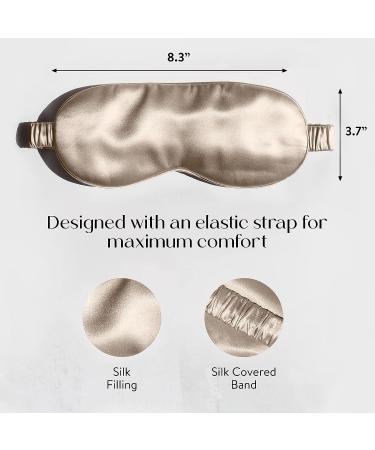 Colorado Home Co Silk Eye Mask for Women and Men - Blackout Sleep Mask for Sleeping and Travel - Nude Champagne Silk - Buy Online on GoSupps.com