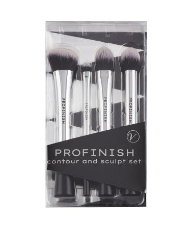 Profinish Contour & Sculpt Vegan Make Up Brush Set - Create defined contours for added depth and enhance your natural bone structure Silver