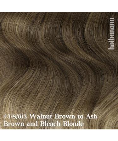 18 Clip in Hair Extensions - Real Human Hair - Walnut Brown to Ash Brown & Bleach Blonde - 120g - Buy Online on GoSupps.com