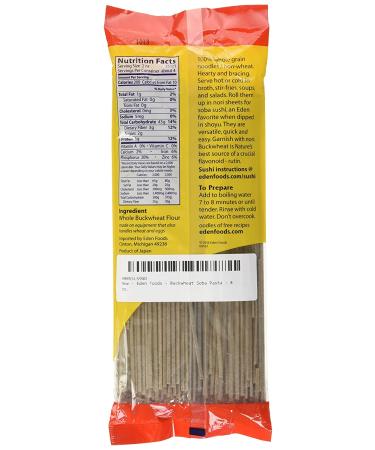 Eden Foods Buckwheat Soba Pasta - 8 oz - Organic Gluten-Free Noodles - Buy Online on GoSupps.com