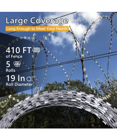 QVQE Shaving Wire 125m 5 Coils of Galvanized Razor Wire for Fencing | Durable and Secure 410ft Shaving Strap - Buy Online on GoSupps.com