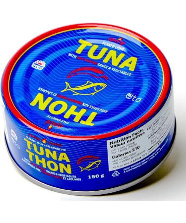 Uta Skipjack Tuna Premium Flaked Light and Spicy Canned Tuna 6 Pack 150g Each. High Protein Irresistible Blend with Hot Pepper Sauce and Vegetables - Buy Online on GoSupps.com
