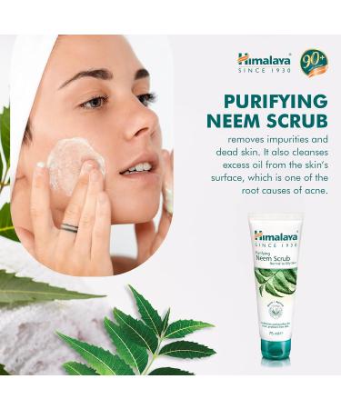 Himalaya Purifying Neem Scrub Helps Fights Pimples Prevents Marks Controls Excess Oil Exfoliates and Purifies Skin | Best for Normal to Oily Skin -75ml - Buy Online on GoSupps.com