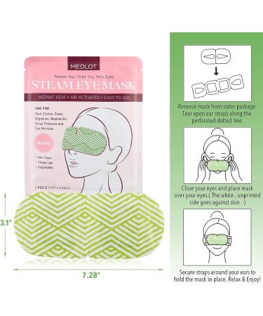 20 Pack MEDLOT Steam Eye Mask for Dry, Puffy Eyes | Dark Circles & Stye Relief | Disposable Warm Compress with Ear Straps | Unscented Spa Mask for Sleep | Mother's Day Gift - Buy Online on GoSupps.com