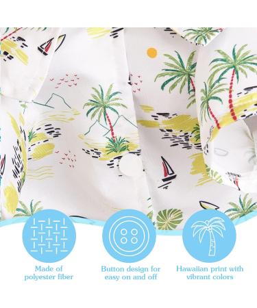 Yanmucy Hawaiian Shirt for Small Dogs - 2-Piece Summer Pet Apparel with Cool Coconut Tree & Palm Leaves Pattern - Breathable Shirt for Medium Pets - Buy Online on GoSupps.com