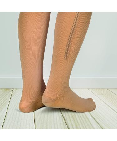 Buy 20-30 Zipper Socks - 2 Pairs Closed Toe Zip Socks for Wide Calf Knee Length | Easy On International Shipping - Buy Online on GoSupps.com