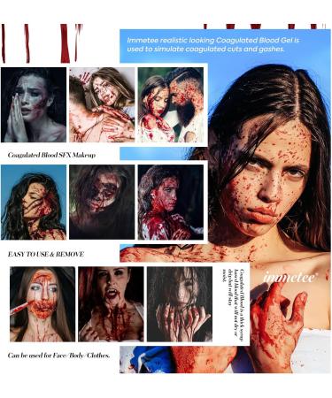Immetee SFX Fake Blood Gel - 55g - Coagulated Stage Blood for Halloween & Special Effects Makeup - Buy Online on GoSupps.com
