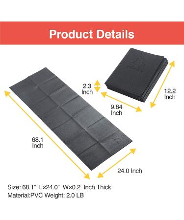 Primasole Folding Yoga Mat | Foldable & Portable for Travel | 4mm Thick | Black - Buy Online on GoSupps.com
