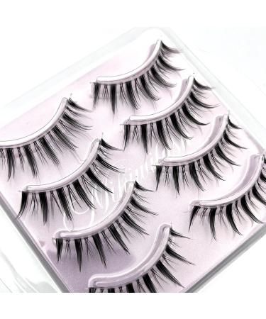 Manga Lashes Clear Band Anime False Eyelashes 4 Pack - Spiky & Natural Look | Japanese Style A01 by Mikiw - Buy Online on GoSupps.com
