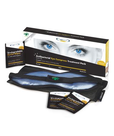 The Eye Doctor Featuring Sterileyes - Antibacterial Hot Eye Compress for Dry Eye, Blepharitis and MGD with a Removable Cover. Can Also be Used as a Cold Compress Includes 6 Eyelid Wipes Hot & Cold Antibacterial Treatment Pack