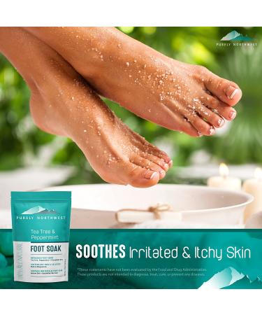 Purely Northwest Tea Tree Oil & Peppermint Foot Soak - 1lb Epsom Salt for Stubborn Foot Odor & Itching - Softens Dry Skin, Calloused Heels - Athlete's Foot Relief - Buy Online on GoSupps.com