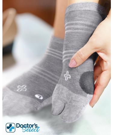 Doctor's Select Bunion Relief Socks - Compression Corrector for Men & Women | 2 Pairs in Black & Gray - Buy Online on GoSupps.com