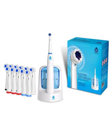 Pursonic RET200 Power Rechargeable Electric Toothbrush With UV Sanitizing Function, 12 Brush Heads Included