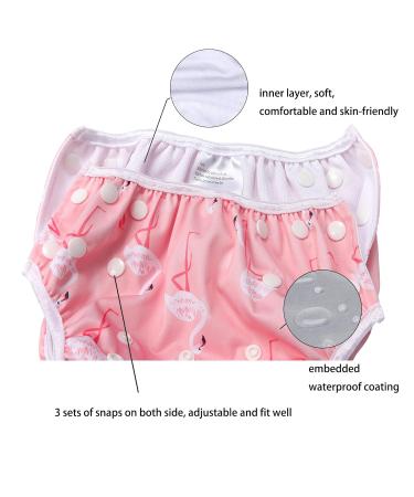 Buy Mixidon Reusable Swimming Diaper for Babies | Adjustable Swim Trunks for Boys & Girls (0-3 Years) | Perfect for Swimming Lessons & Shower Gifts - Butterfly & Flamingo Designs - Buy Online on GoSupps.com