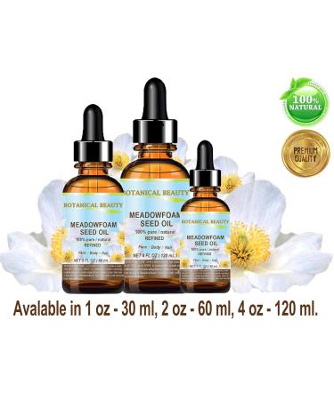 Botanical Beauty MEADOWFOAM SEED OIL 100% Pure Natural Refined Undiluted for Face Body Hair Nails 2 Fl.oz.- 60 ml - Buy Online on GoSupps.com