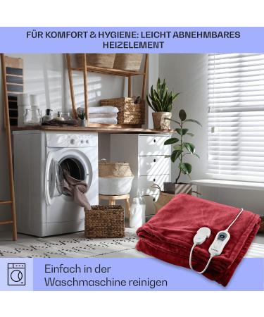 Klarstein XL Heating Blanket 120W - Cuddly Electric Thermal Ceiling for Bed & Sofa Energy-Saving & Washable - Large 180x130 cm Bordeaux - Buy Online on GoSupps.com