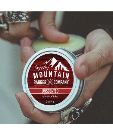 Rocky Mountain Barber Company Classic Unscented Beard Balm - 100% Natural Premium Wax Blend with Beeswax Jojoba & Coconut Oil - International Shipping Available - Buy Online on GoSupps.com