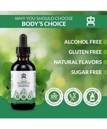 Body's Choice Liquid Chlorophyll Drops with Organic Peppermint Oil - Energy Boost & Skin Health - Alcohol Free, Gluten Free, Vegan, Non-GMO - Buy Online on GoSupps.com
