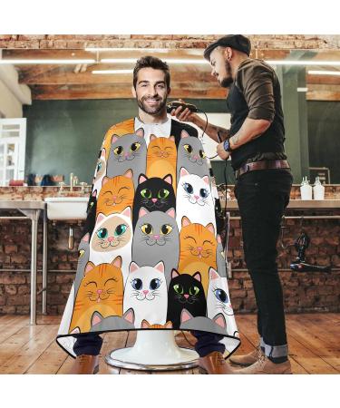 visesunny Barber Cape Gray White Cat Animal Polyester Hair Cutting Salon Cape Apron Anti-Static Haircut Water-Resistant Shaving Cloth Beard Shaving Bib Hairdressing Cape Multi16 L - Buy Online on GoSupps.com