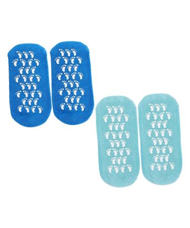 minkissy 2 Pairs Gel Socks Moisturizing Socks for Foot Care Spa Sock Moisture Retention Socks Foot Softening Cracked Heel Socks Feet Care Socks Miss Foot Glue Household Cotton Yarn