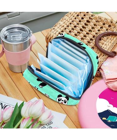 Cartoon Panda Pattern Menstruation Pad Bag with Zipper - Stylish Women's Tampon & Napkin Bag for On-the-Go - Color 5 - Buy Online on GoSupps.com