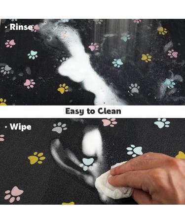 Solday Pet Food Mat for Dogs & Cats - Waterproof Non-Slip Silicone Bowl Pad (50x30 cm) - Dark Gray with Paw Print Design - Buy Online on GoSupps.com