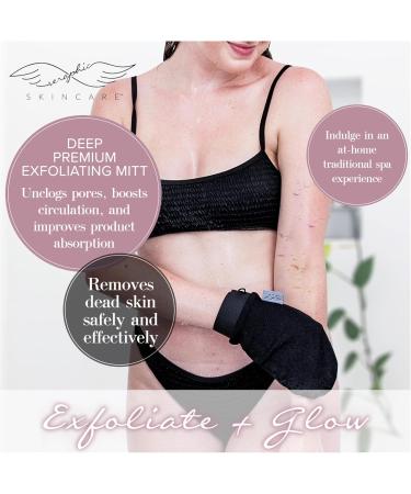 Seraphic Skincare Premium Exfoliating Mitt - Korean Viscose Fiber Body Exfoliator for Self-Tan Removal & Application - Ideal for Normal to Dry Skin - Buy Online on GoSupps.com