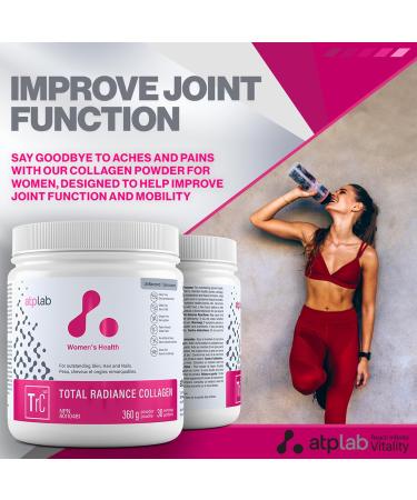 ATP LAB Total Radiance Collagen Powder - Unflavoured 360g | Premium Vegan Hydrolyzed Collagen for Skin Hair & Nails - International Shipping - Buy Online on GoSupps.com