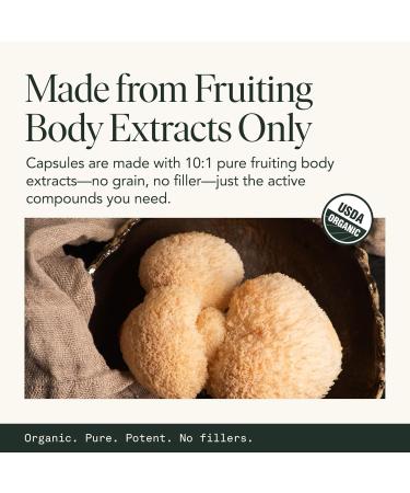 Fantastic Fungi Lions Mane Mushroom Cordyceps Mushroom & Chaga Supplement - Focus Energy & Brain Support Adaptogenic Capsules - 100% USDA Organic Complex Vegan 120 Capsules (2-Month Supply) - Buy Online on GoSupps.com